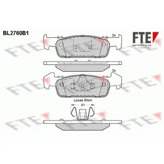 Jeu de 4 plaquettes de frein avant FTE BL2760B1
