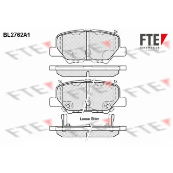 Jeu de 4 plaquettes de frein arrière FTE BL2762A1