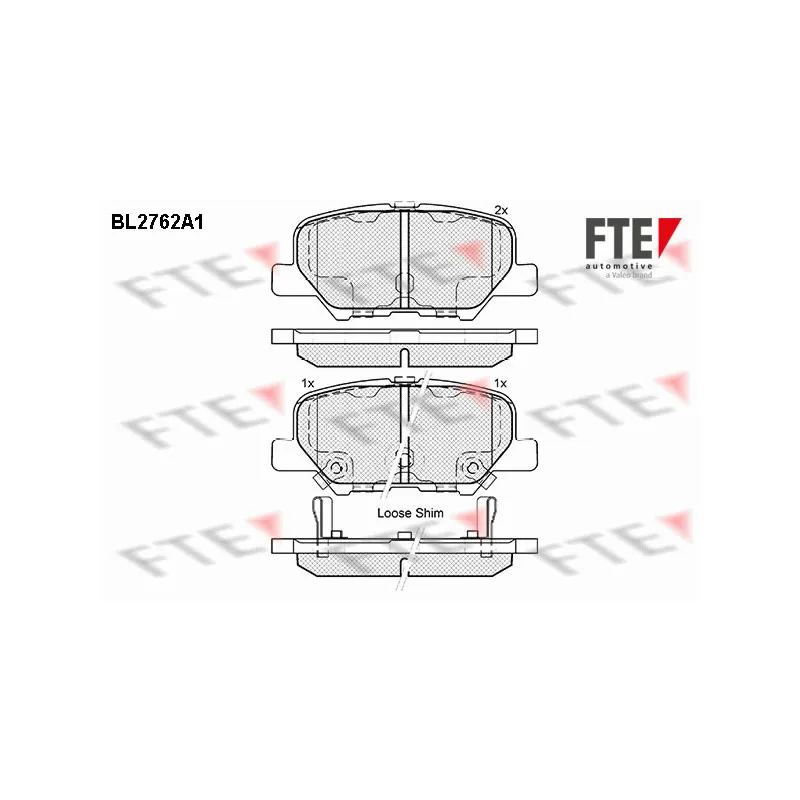 Jeu de 4 plaquettes de frein arrière FTE BL2762A1