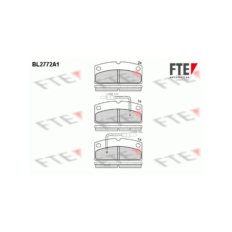 Jeu de 4 plaquettes de frein avant FTE BL2772A1
