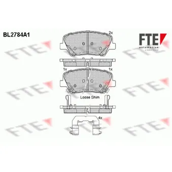 Jeu de 4 plaquettes de frein avant FTE BL2784A1