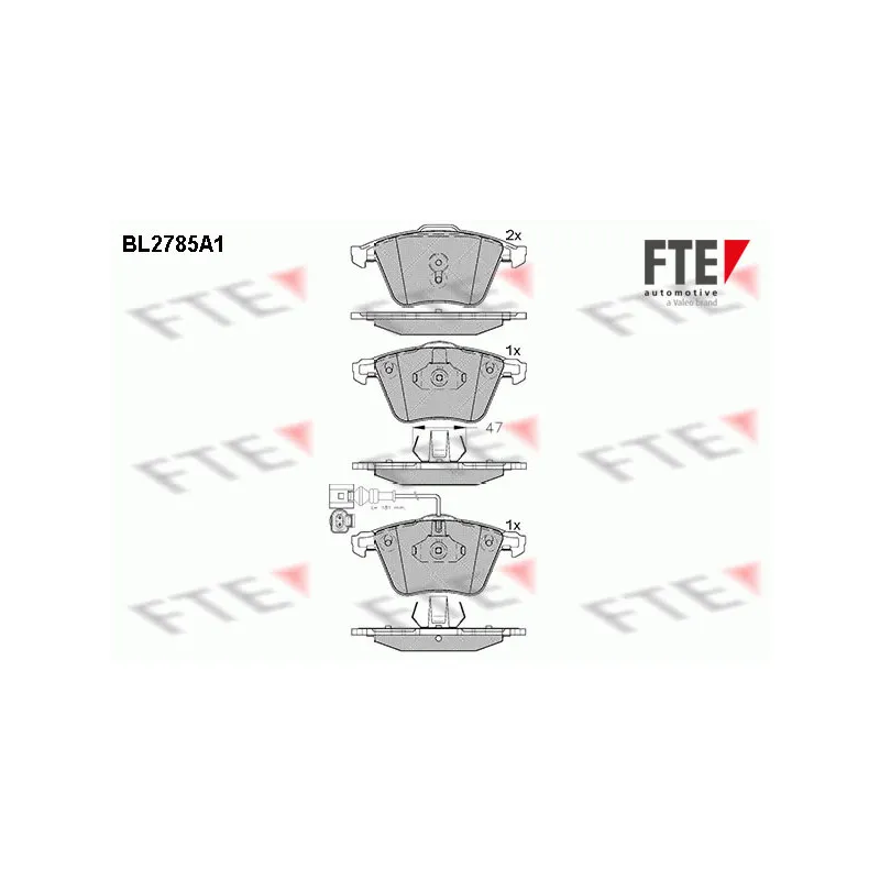 Jeu de 4 plaquettes de frein avant FTE BL2785A1