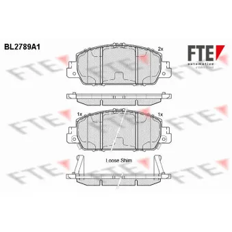 Jeu de 4 plaquettes de frein avant FTE BL2789A1