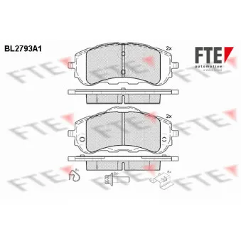Jeu de 4 plaquettes de frein avant FTE BL2793A1
