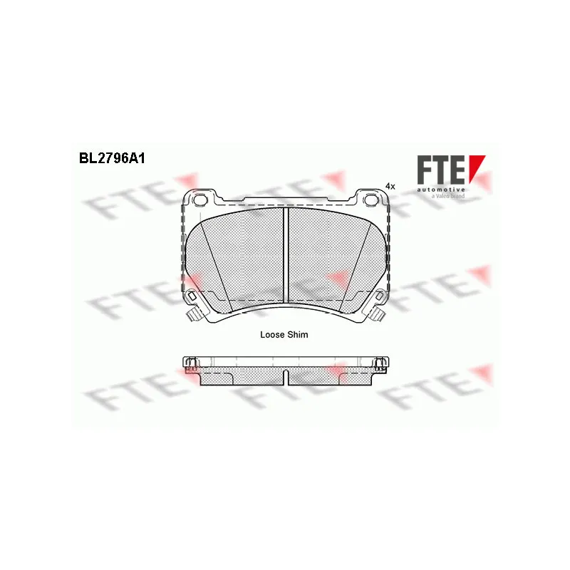Jeu de 4 plaquettes de frein avant FTE BL2796A1