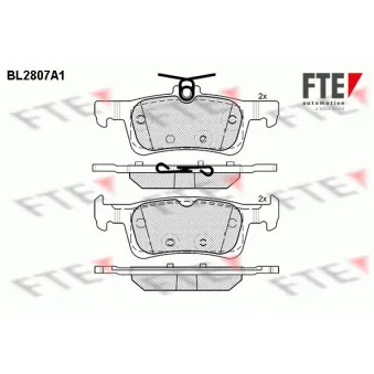 Jeu de 4 plaquettes de frein arrière FTE BL2807A1