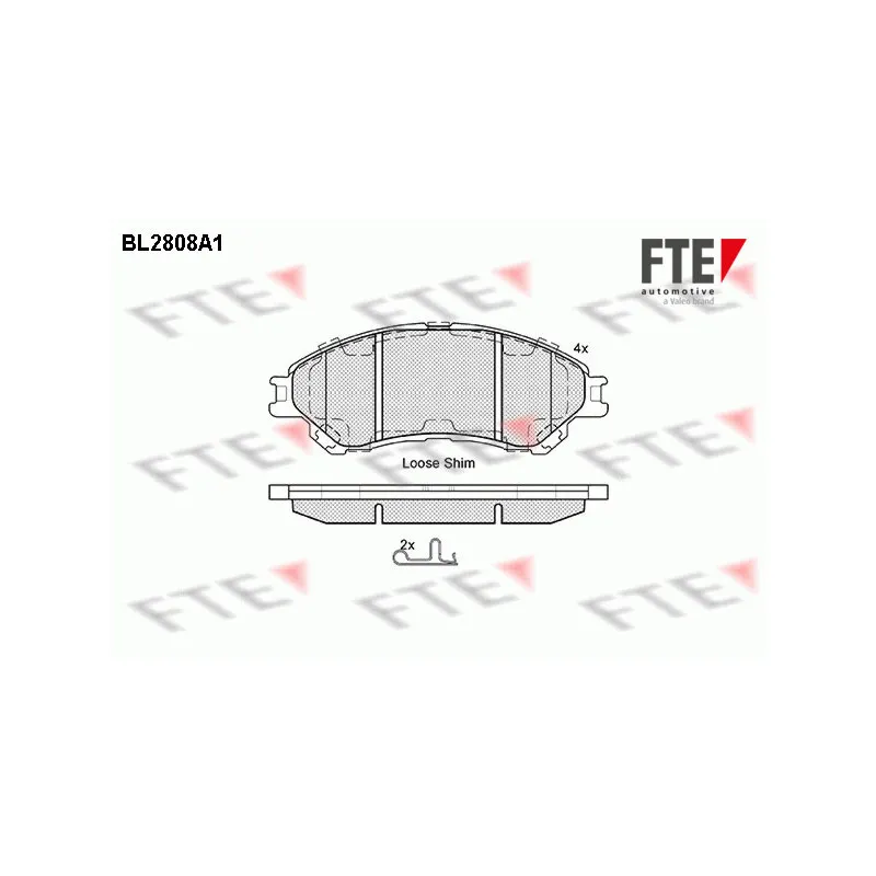 Jeu de 4 plaquettes de frein avant FTE BL2808A1