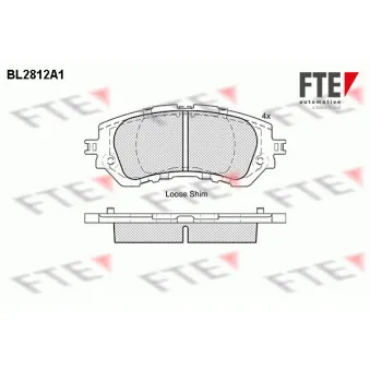 Jeu de 4 plaquettes de frein avant FTE BL2812A1