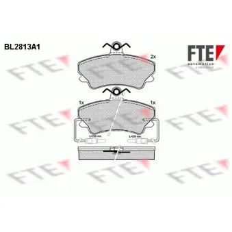 Jeu de 4 plaquettes de frein avant FTE BL2813A1