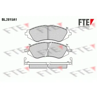 Jeu de 4 plaquettes de frein avant FTE BL2815A1