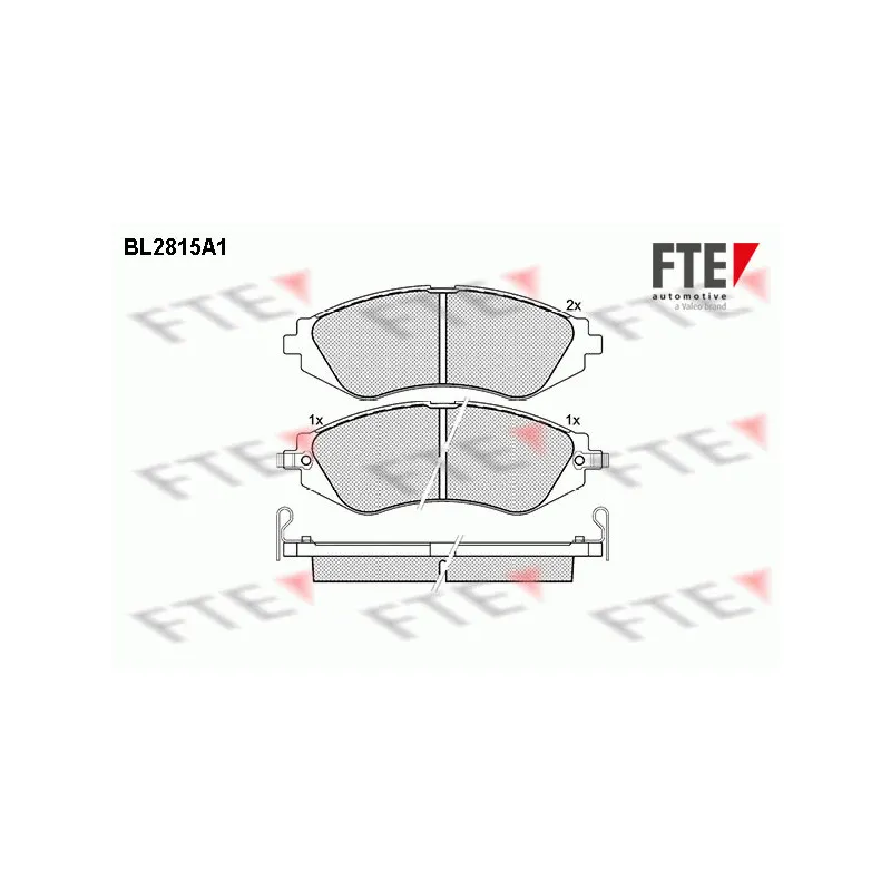 Jeu de 4 plaquettes de frein avant FTE BL2815A1
