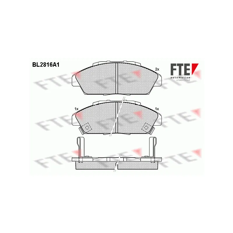 Jeu de 4 plaquettes de frein avant FTE BL2816A1