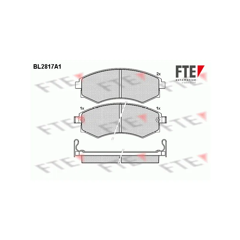 Jeu de 4 plaquettes de frein avant FTE BL2817A1
