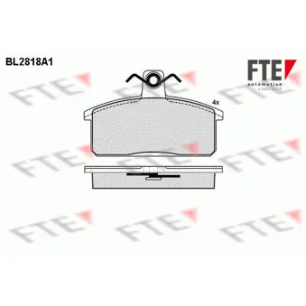 Jeu de 4 plaquettes de frein avant FTE