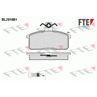 Jeu de 4 plaquettes de frein avant FTE BL2818B1