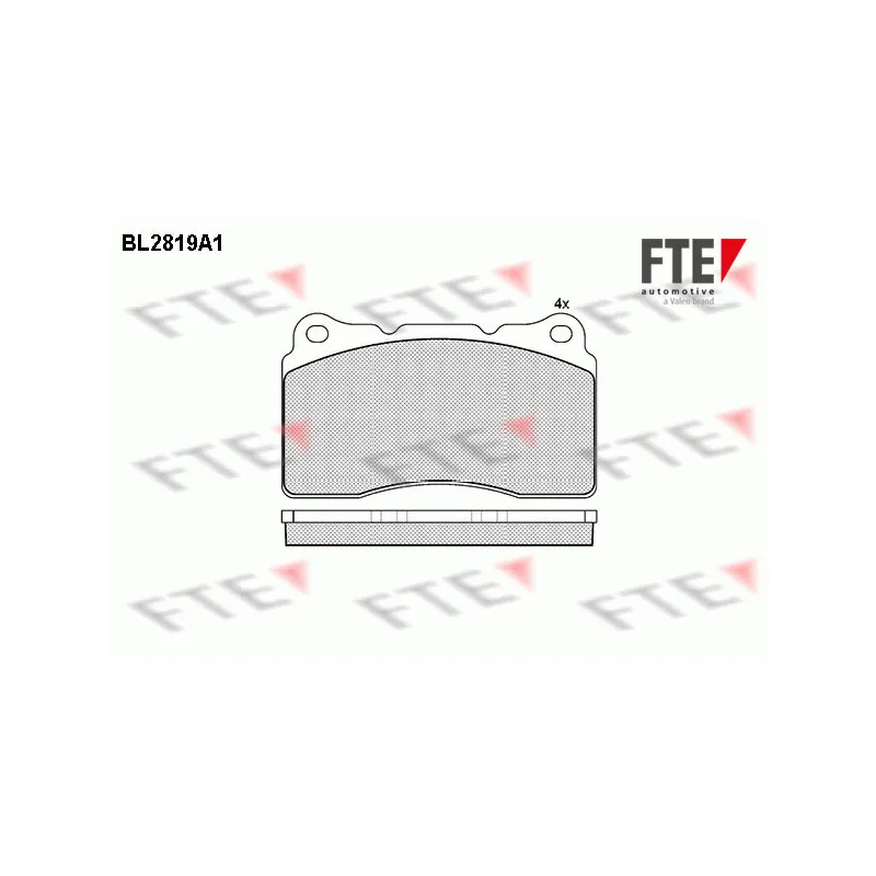 Jeu de 4 plaquettes de frein avant FTE BL2819A1