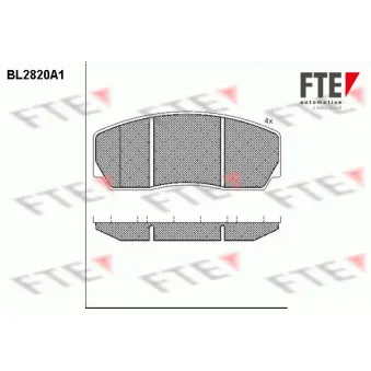 Jeu de 4 plaquettes de frein avant FTE BL2820A1