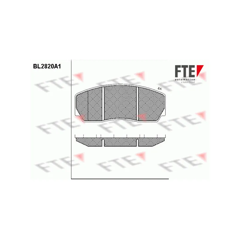 Jeu de 4 plaquettes de frein avant FTE BL2820A1