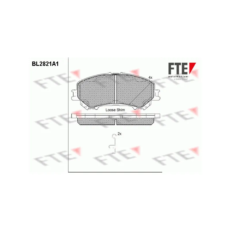 Jeu de 4 plaquettes de frein avant FTE BL2821A1