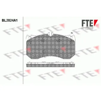 Jeu de 4 plaquettes de frein avant FTE BL2824A1