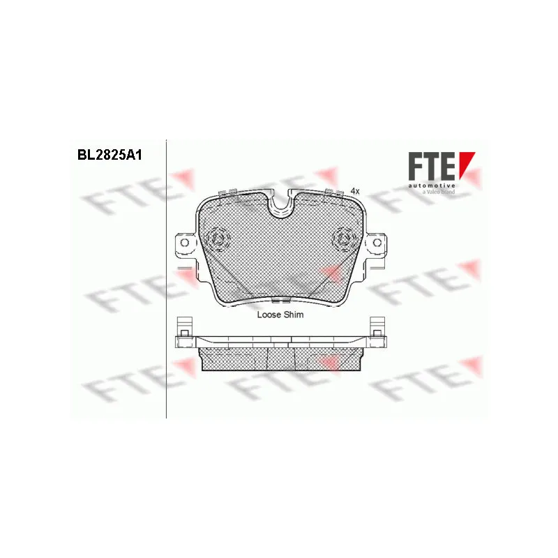 Jeu de 4 plaquettes de frein arrière FTE BL2825A1