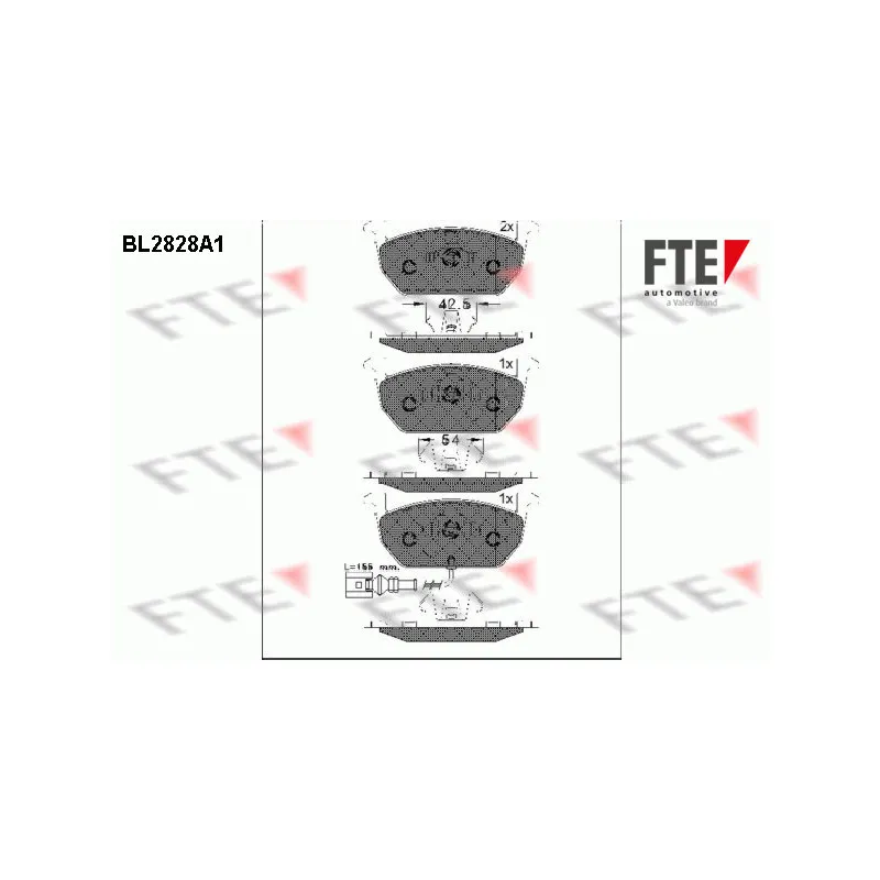Jeu de 4 plaquettes de frein avant FTE BL2828A1