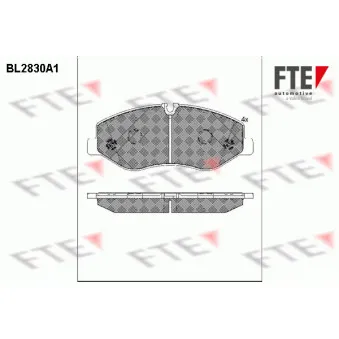 Jeu de 4 plaquettes de frein avant FTE BL2830A1