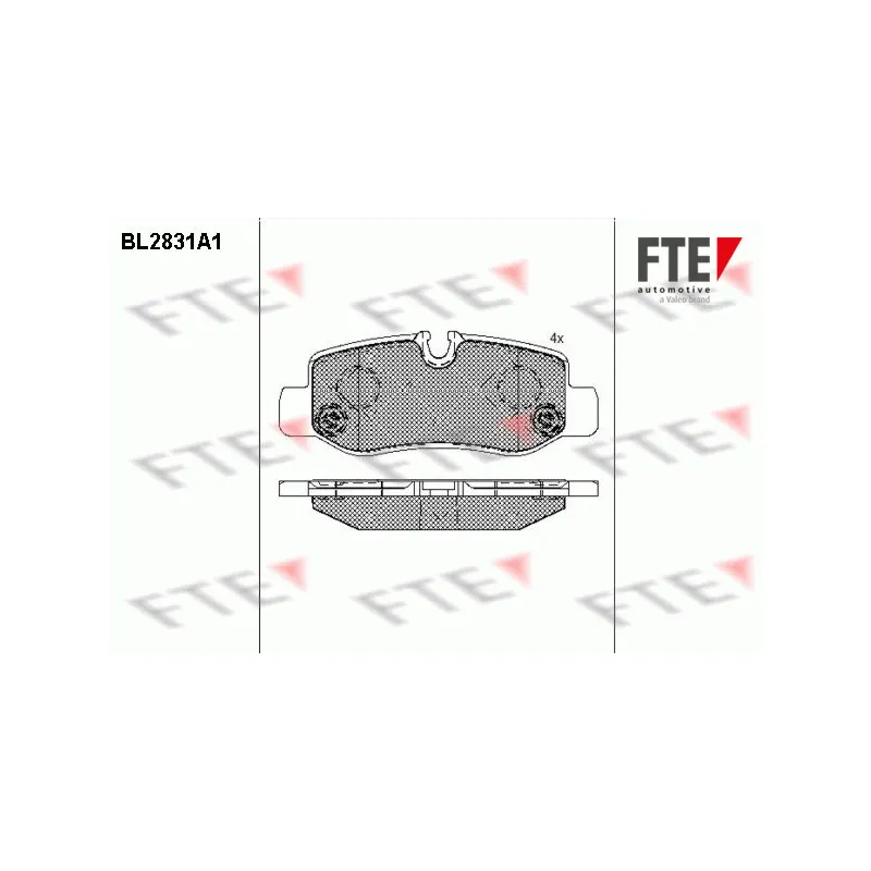 Jeu de 4 plaquettes de frein arrière FTE BL2831A1