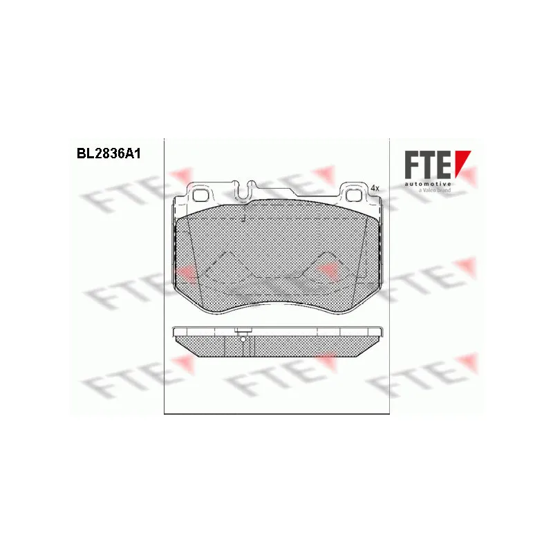 Jeu de 4 plaquettes de frein avant FTE BL2836A1