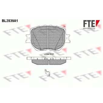 Jeu de 4 plaquettes de frein avant FTE BL2839A1