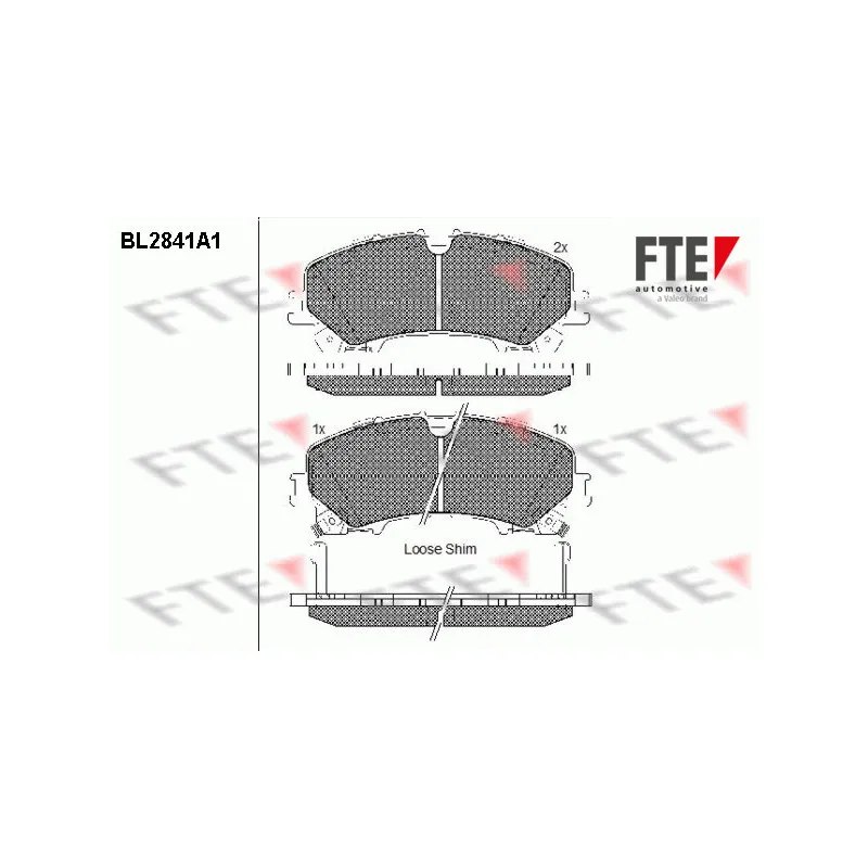 Jeu de 4 plaquettes de frein avant FTE BL2841A1