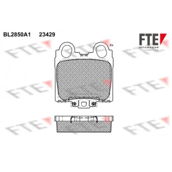 Jeu de 4 plaquettes de frein arrière FTE BL2850A1