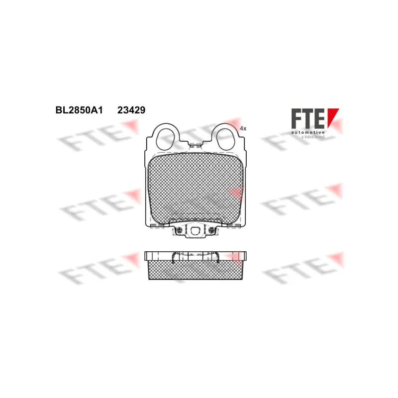 Jeu de 4 plaquettes de frein arrière FTE BL2850A1