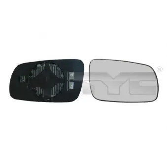 Verre de rétroviseur, rétroviseur extérieur TYC 332-0013-1