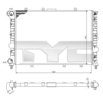 Radiateur, refroidissement du moteur TYC 701-0001-R
