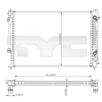 Radiateur, refroidissement du moteur TYC 702-0003