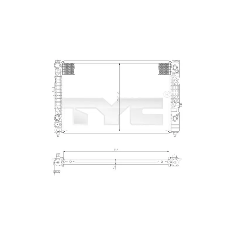 Radiateur, refroidissement du moteur TYC 702-0009