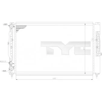 Radiateur, refroidissement du moteur TYC 702-0011