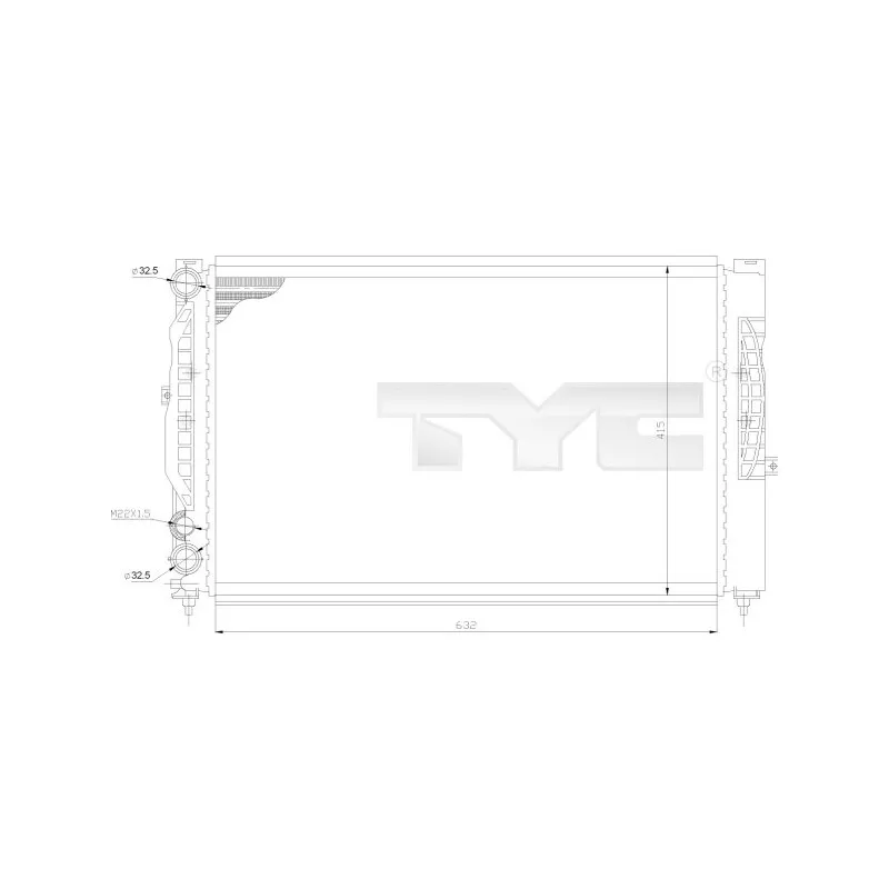 Radiateur, refroidissement du moteur TYC 702-0011