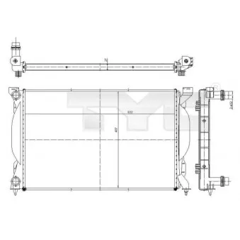 Radiateur, refroidissement du moteur TYC 702-0012