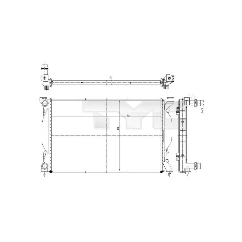 Radiateur, refroidissement du moteur TYC 702-0012