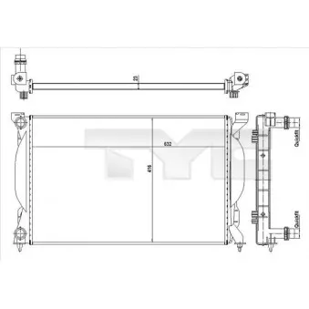 Radiateur, refroidissement du moteur TYC 702-0012-R