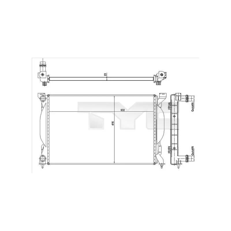 Radiateur, refroidissement du moteur TYC 702-0012-R