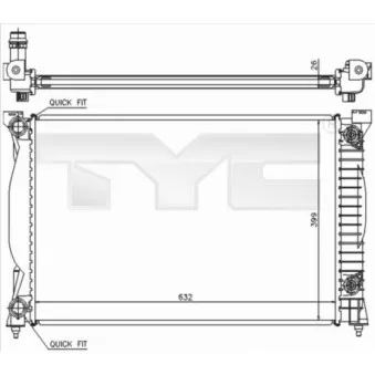Radiateur, refroidissement du moteur TYC 702-0014