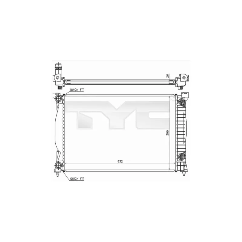 Radiateur, refroidissement du moteur TYC 702-0014