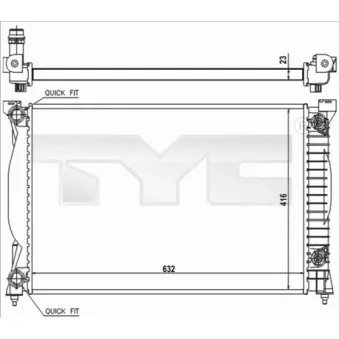 Radiateur, refroidissement du moteur TYC 702-0014-R