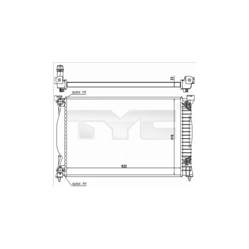 Radiateur, refroidissement du moteur TYC 702-0014-R