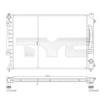 Radiateur, refroidissement du moteur TYC 702-0017