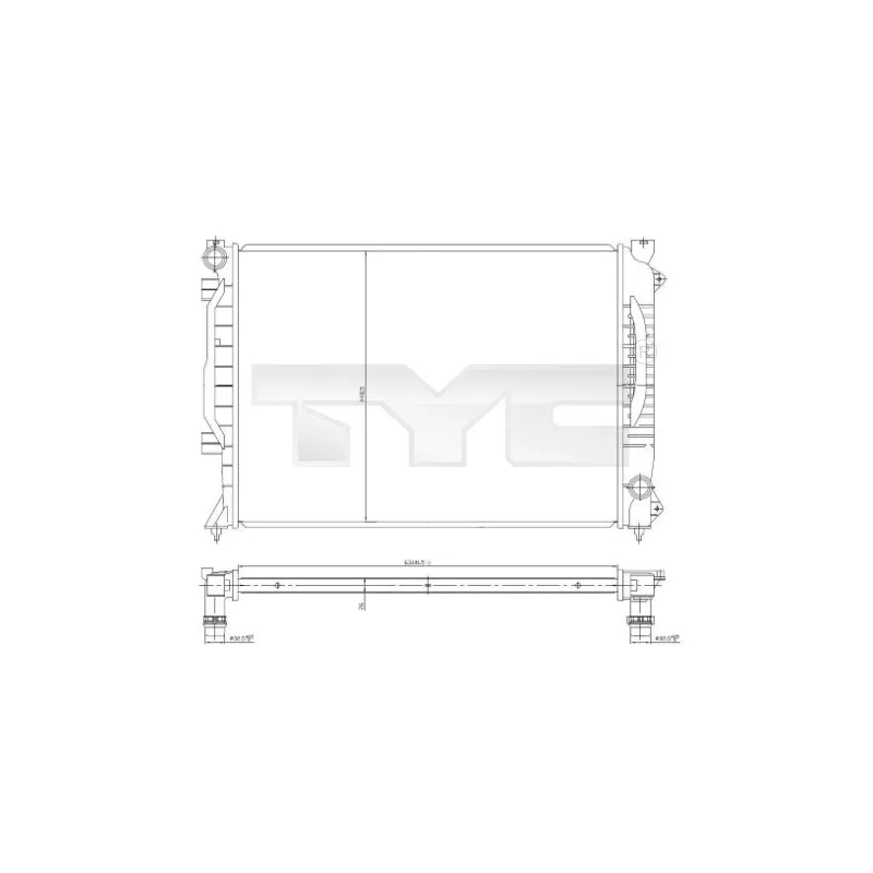 Radiateur, refroidissement du moteur TYC 702-0017