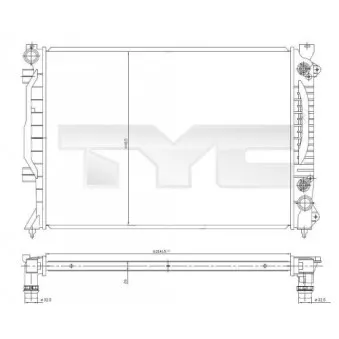 Radiateur, refroidissement du moteur TYC 702-0018